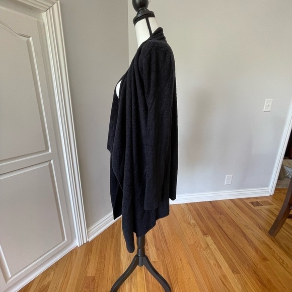 Barefoot Dreams Bamboo Chic Lite S/M open front cardigan in black - Picture 4 of 12